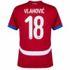 Serbia Vlahovic 18 Hjemmedrakt EM 2024 Kortermet Serbia Vlahovic 18 Hjemmedrakt EM 2024 Kortermet